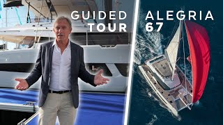 Alegria 67 guided tour of a spacious luxury catamaran [upl. by Trip380]