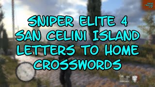 Sniper Elite 4 San Celini Island Letters to Home quotCROSSWORDSquot Tent [upl. by Perusse530]