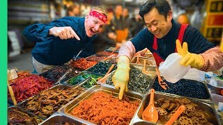 Traditional Korean Street Food Tour at Gwangjang Market in Seoul [upl. by Erolyat287]