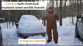 Carhartt Bib Overalls amp Jacket Quilt Lined Duck Insulated Series This was 2 Separate Videos Merged [upl. by Egwan879]