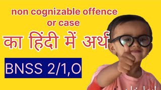 non cognizable offence meaning in Hindi  what is non cognizable case BNSS 21O [upl. by Taryn220]