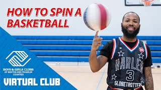 How To Spin A Basketball On Your Finger Tips From The Harlem Globetrotters [upl. by Welsh]