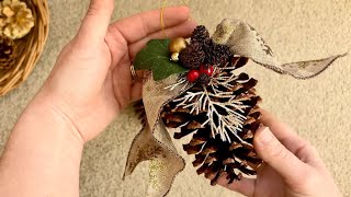 Simple Christmas Pinecones craftfairies [upl. by Eixel569]