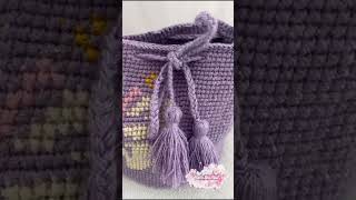 Mochila pequeña a crochet crochet tejidocircular destacar tejer tejercrochet [upl. by Enobe833]