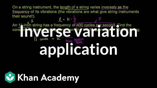 Inverse variation application  Rational expressions  Algebra II  Khan Academy [upl. by Page529]