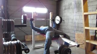 Bench press 225 pounds for 8 reps at 150 pound body weight [upl. by Ahsaenat]