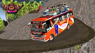 Benz deluxe two bus driving on extreme nepali road bussid [upl. by Carlen]