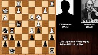 Underestimating Tals Attack Yevgeniy Vladimirov vs Mikhail Tal 1988 [upl. by Adnav]