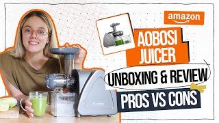 AOBOSI Masticating Cold Press Juicer Review amp Unboxing in under 2 minutes  Amazoncom [upl. by Twitt]