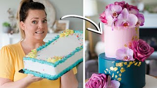 Turning a 20 Grocery Store Cake into a 500 Wedding Cake [upl. by Civ]