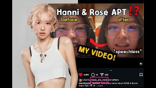 ROSÉ reacts to this video of HANNI reacted quotAPTquot wait this is my VIDEO [upl. by Harriott386]