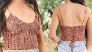 How to Crochet a Tank Top — DIY Crochet Top [upl. by Maible]