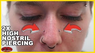 Double High Nostril Piercing [upl. by Yci]