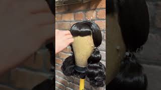 Bettie Bangs Vintage Wig Tutorial vintagehair hair wigs hairtutorial [upl. by Ibbor]