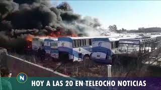 ADELANTO Incendio en depósito de colectivos de la ex Empresa Ciudad de Córdoba [upl. by Marpet]