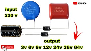 Input 220230V AC to DC Out 3V 6V 9V 12V 15V 18V 21V 24V 27V 48V  led driver circuit [upl. by Hagile238]