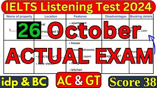 IELTS LISTENING PRACTICE TEST 26 OCTOBER 2024 WITH ANSWERS  IELTS LISTENING  IDP amp BC [upl. by Naujtna]