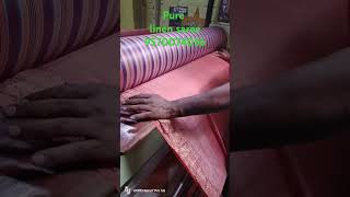 Pure silk linen saree finishing process 9570074056tranding silkmisic indianclothing music silkc [upl. by Gnep]