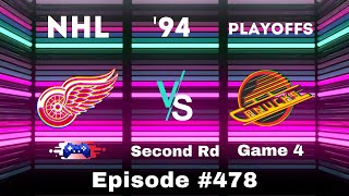 NHL 94 Gameplay — Red Wings vs Canucks  Episode 478 [upl. by Tips397]