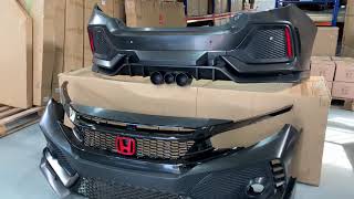 UNBOXING DO BODY KIT TYPE R DO CIVIC G10 2017 ATÉ 2021 [upl. by Kciredor]