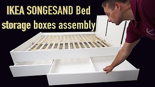 IKEA SONGESAND Bed storage boxes assembly [upl. by Nollie]