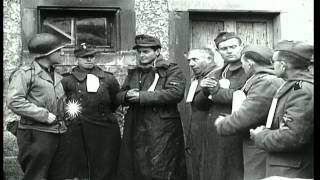 US Army soldiers guard German SSTotenkopfverbände SSTV prisonersHD Stock Footage [upl. by Chilson]