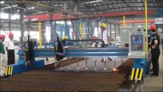 Box beam fabrication linebox beam production linebox beam welding line [upl. by Ardnal]