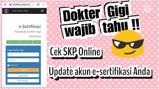 Tutorial Cek SKP dokter gigi online  sinkronisasi ep3kgb  esertifikasi pdgi [upl. by Sheffie]