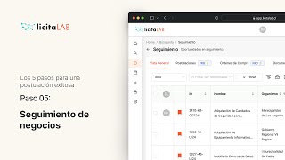 Los 5 pasos para una postulación exitosa Paso 05  Seguimiento de negocios [upl. by Howlond587]