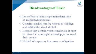 Lecture  16 Advantages and Disadvantages of Elixir By Payal N Vaja [upl. by Eugenia601]