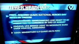 9TV Philippines News Headlines Intro 82514 [upl. by Ozmo]