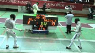 5032011 mf GP Individual Venise 32 green BRU Cesar VEN 4 vs BALDINI Andrea ITA 15 sd No [upl. by Ennahteb]