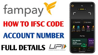 How to IFSC Code and Account Number of Fampay  Fampay IFSC code aur account number kya hai [upl. by Aivatnahs]