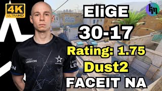 EliGE 3017 Rating175 Dust2  FACEIT NA avg 2500ELO  Oct 17 2024 cs2 pov [upl. by Adur]