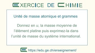 1B3Re Transformer des unités de masse atomique en kg exemple dexercice avec sa résolution [upl. by Nicholle179]