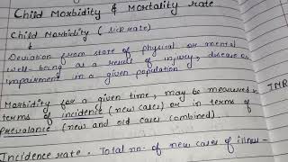 Notes Of Child Morbidity And Mortality Rate pediatrics Bsc Nursing And Gnm [upl. by Idden25]