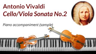 Vivaldi CelloViola Sonata No2  piano accompaniment backing tracks sampledemo [upl. by Liddie616]