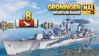 Destroyer Groningen Great job on map Mountain Range  World of Warships [upl. by Nikaniki]