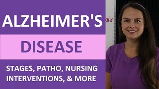 Alzheimers Disease Dementia Nursing Symptoms Treatment Stages Pathophysiology NCLEX [upl. by Emelia639]