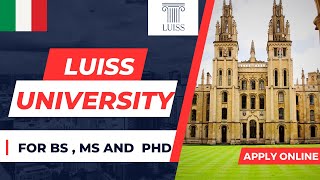 LUISS University Italy Admission process for BS MS and PhD Online Application Complete process [upl. by Crellen808]