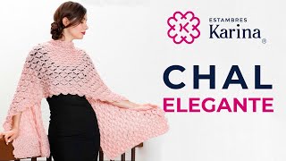 Cómo tejer fácil un chal elegante  Chal perlita Alize  Estambres Karina [upl. by Prochora]