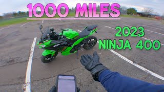 2023 Ninja 400 1000 MILE REVIEW [upl. by Nasaj]