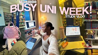 study vlog 🎧 juggling busy uni days productive study tips student success at kings college london [upl. by Avot]