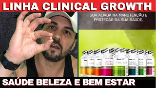 LINHA CLINICAL GROWTH BIOTINA COEZIMA Q10 LACTASE COLÁGENO SKIN ÁCIDO HIALURÔNICO WELLMUNE LECITINA [upl. by Rania]