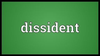 Dissident Meaning [upl. by Len]