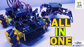 ESP32 All In One Smart Arduino Car 4WD Mecanum Wheel  Acebott Smart Car  Camera WiFi Programming [upl. by Oinotna]