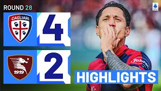 CAGLIARISALERNITANA 42  HIGHLIGHTS  Cagliari triumph in gol fest  Serie A 202324 [upl. by Gina]