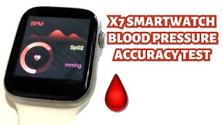 X7 SMARTWATCH BLOOD PRESSURE MONITORING TEST  ENGLISH [upl. by Anoik]