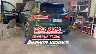 BMW F95 X5M Burbles Tune Exhaust sound [upl. by Garold]