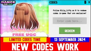 NEW CODES Dance for UGC ROBLOX  Expires in 18 Hours [upl. by Esinwahs]